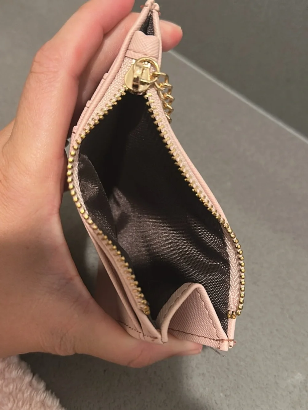 Pink Card Holder Keychain Wallet - Compact Women's Accessory